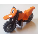 LEGO Oranje Dirt Bike met Zwart Chassis en Medium Stone Grijs Wielen met "8" Sticker (50860)