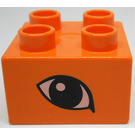 LEGO Oranje Duplo Steen 2 x 2 met Eye (3437)