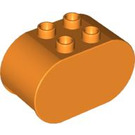 LEGO Oranje Duplo Steen 2 x 4 x 2 met Afgerond Ends (6448)