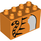 LEGO Orange Duplo Brick 2 x 4 x 2 with Tiger Upper Body and Tail (31111 / 43526)