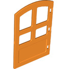 LEGO Orange Duplo Tür mit kleineren unteren Fenstern (31023)