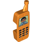 LEGO Orange Duplo Mobile Phone avec Angry Man (14039 / 53296)