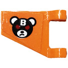 LEGO Oranje Vlag 2 x 2 Angled met Bane Teddy Bear Hoofd (Rechtsaf) Sticker zonder uitlopende rand (44676)