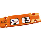 LEGO Orange Flat Panel 3 x 11 with Electricity Danger Signs, Crane Arm, Arrows, Truck Sticker (15458)