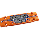 LEGO Oranje Vlak Paneel 3 x 11 met 'POWER TOW', Lightning (Rechtsaf) Sticker (15458)