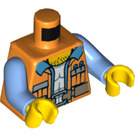 LEGO Orange Frank the Foreman Minifig Torso (973 / 76382)