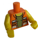 LEGO Orange Gail the Konstruktion Worker Minifig Torso (973 / 88585)