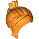 LEGO Oranje Haar met Paardenstaart en Bangs Swept Rechtsaf (5255)