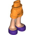 LEGO Orange Hanche avec Rolled En haut Shorts avec Purple Shoes avec charnière épaisse (35557)