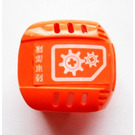 LEGO Orange Hockey Helmet with Gears and Asian Characters Sticker (44790)