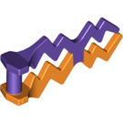 LEGO Naranja Lightning Bolt (Doble) con Jaspeado Dark Morado (28555 / 59233)