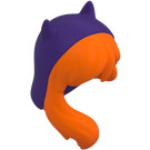 LEGO Orange Long Straight Hair over Shoulder with Bangs and Purple Hood (29356)