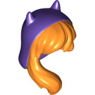 LEGO Orange Lange Gerade Haar over Schulter mit Bangs und Purple Kapuze (29356)