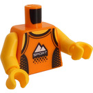 LEGO Orange Mann im Orange Tank oben und Helm Minifigur Torso (973 / 76382)