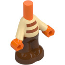 LEGO Orange Micro Body with Trousers with Tan Top with Lines