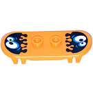 LEGO Orange Minifig Skateboard with Four Wheel Clips with Eyes Sticker (42511)