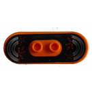 LEGO Orange Minifig Skateboard mit Vier Rad Clips mit Silber Nose und Schwanz Aufkleber (42511)