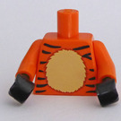LEGO Orange Minifig Torso Tiger Dekoration, Orang Arme und Schwarz Hände (973)