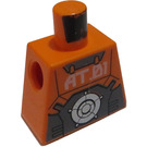 LEGO Orange Minifig Torso without Arms with "AT 01" (973)