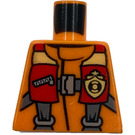 LEGO Oranssi Pienoishahmo Vartalo ilman käsivarsia jossa Koriste (973)