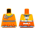 LEGO Orange Minifigurine Torse sans bras avec Flowered Halter Haut et 2011 The LEGO Store Sunrise, FL (973)