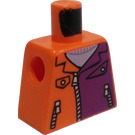 LEGO Oransje Minifigur Overkropp uten armer med Two-Ansikt Henchman Jakke (973)