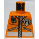 LEGO Orange Minifig Torso ohne Arme mit Zippered Vest mit Rescue Coastguard Badge und Reflecting Stripe (973)