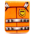 LEGO Orange Minifig Vest mit Feuer Logo Aufkleber (3840)