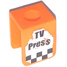 LEGO Orange Minifig Vest mit "TV PRESS" Aufkleber (3840)