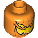 LEGO Orange Minifigure Kopf mit Vertikale Schwarz Lines und Fledermaus Shaped Breit Gelb Mouth (Sicherheitsbolzen) (3626 / 60385)