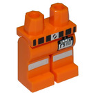 LEGO Orange Minifigure Hips and Legs with Reflective Stripes and "Emmet" Name Tag (16247 / 16287)