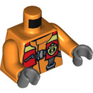 LEGO orange Minifigur Torso Kystvagten med Rød Redningsvest (76382)