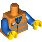 LEGO Oransje Minifigur Overkropp med Sikkerhetsvest og Tog logo (73403 / 76382)