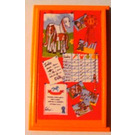 LEGO Orange Mirror Base / Notice Tafel / Mauer Panel 6 x 10 mit Bulletin Tafel und Pferd Pictures Aufkleber (6953)