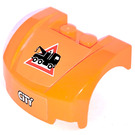 LEGO Orange Mudgard Bonnet 3 x 4 x 1.3 Curved with 'CITY', Tow Truck Sticker (98835)