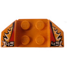 LEGO Orange Garde-boue assiette 2 x 2 avec Flared Roue Arches avec '45' et Flames (41854)