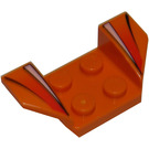 LEGO Orange Mudguard Plate 2 x 2 with Flared Wheel Arches with White and Red Stripes (41854)