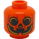 LEGO Orange Orange Plain Head with Pumpkin Decoration( recessed Solid Stud) (Recessed Solid Stud) (3626)