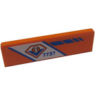 LEGO Orange Panel 1 x 4 with Rounded Corners with '7737' and Coast Guard Logo (Left) Sticker (15207)