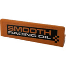 LEGO Orange Panel 1 x 4 with Rounded Corners with 'SMOOTH' and 'RACING OIL' Sticker (15207)