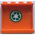 LEGO Orange Panel 1 x 4 x 3 mit Recycle Logo Aufkleber mit Seitenstützen, Hohlbolzen (35323)