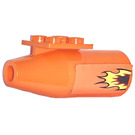LEGO Orange Flugzeug Düsentriebwerk mit Flamme (Recht) Aufkleber (4868)
