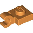 LEGO Arancione Piastra 1 x 1 con Clip orizzontale (Spessa "O" aperta) (52738 / 61252)