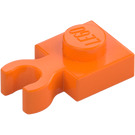 LEGO Orange Platte 1 x 1 mit Vertikal Clip (Dick geöffneter O-Clip) (44860 / 60897)