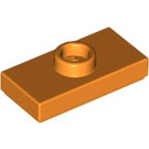 LEGO orange Plade 1 x 2 med 1 Stud (med riller) (3794 / 15573)