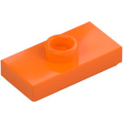 LEGO orange Plade 1 x 2 med 1 Stud (med spor og Bund Knops Holder) (15573 / 78823)