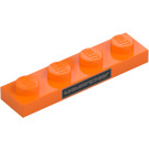 LEGO Orange Plate 1 x 4 with Mclaren (3710 / 103806)