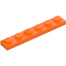 LEGO Oranje Plaat 1 x 6 (3666)