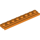 LEGO Orange Plate 1 x 8 with Door Rail (4510)