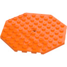 LEGO Orange Plate 10 x 10 Octagonal with Hole (89523)